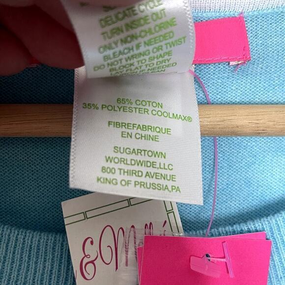 LILLY PULITZER  DAMARA SWEATER HEATHERED BAYSIDE BLUE  SIZE XS NWT - Picture 11 of 11